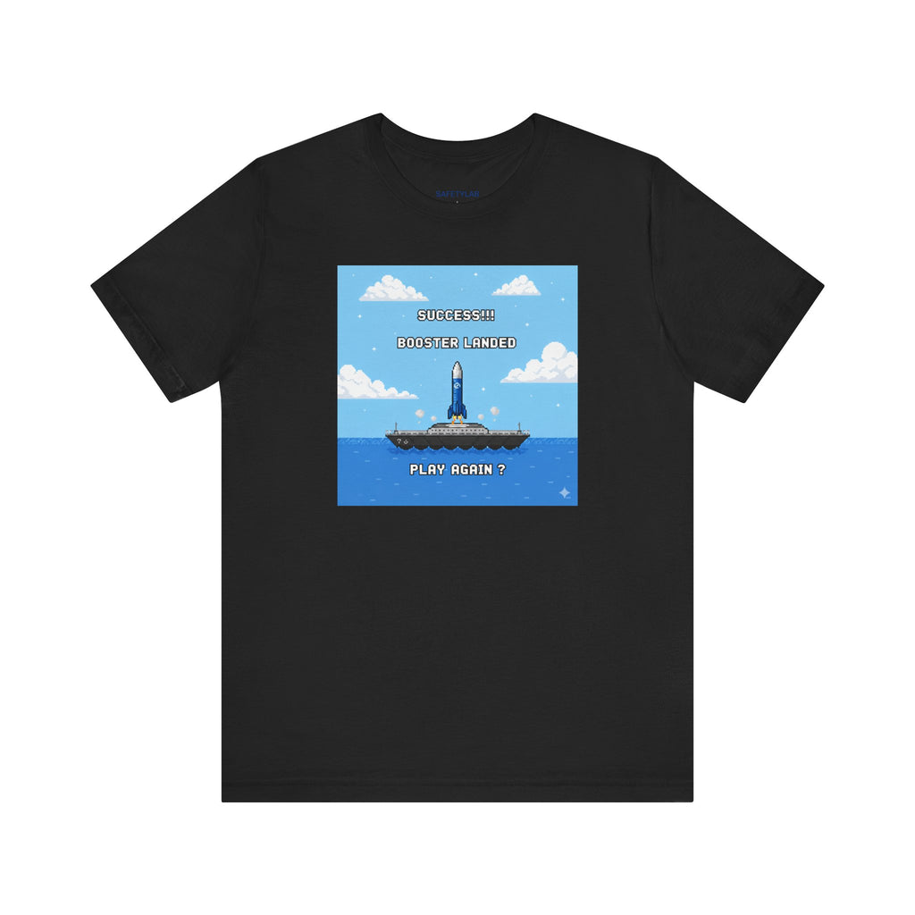 Successful Booster Launch: Play Again' Retro Pixel Rocket Tee