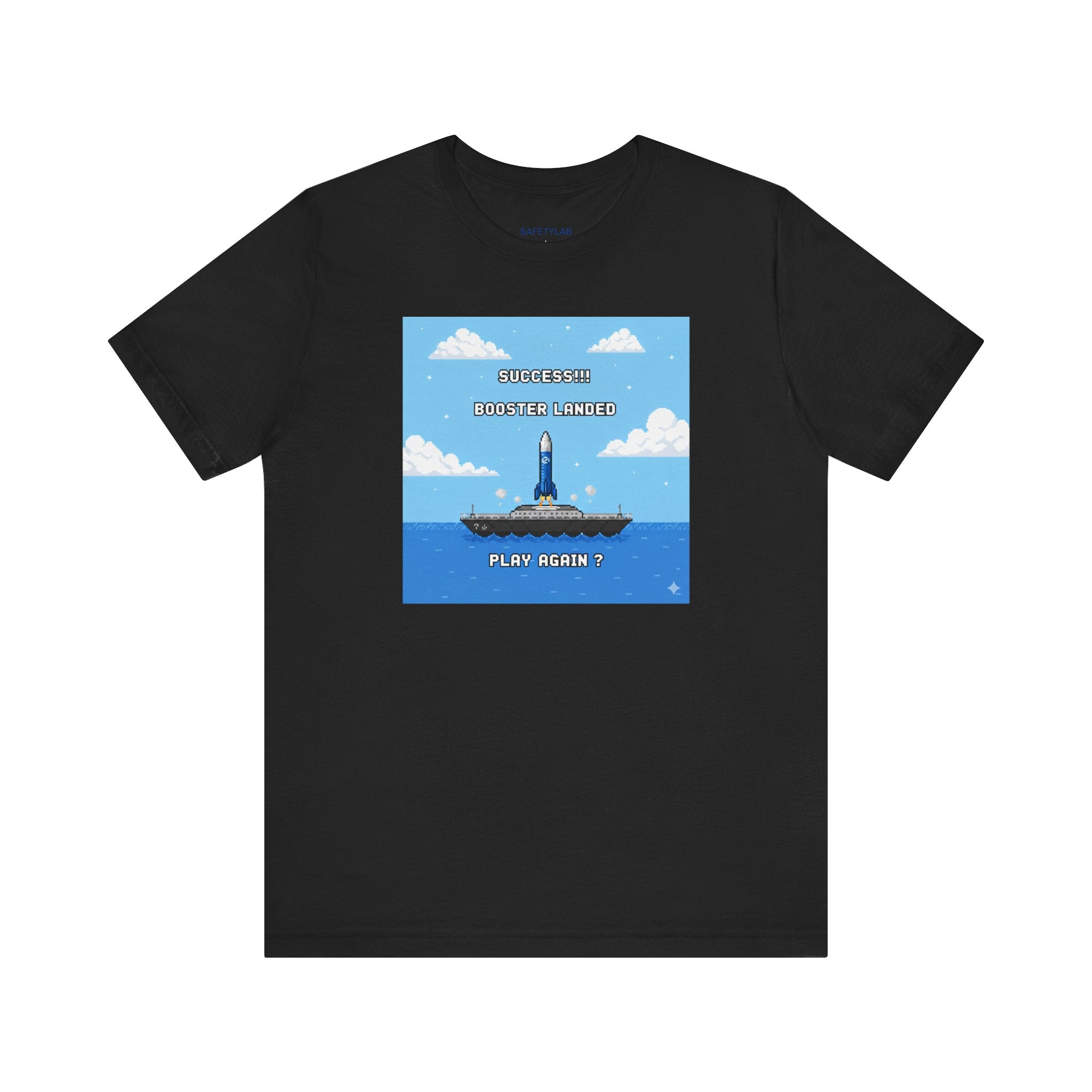Successful Booster Launch: Play Again' Retro Pixel Rocket Tee
