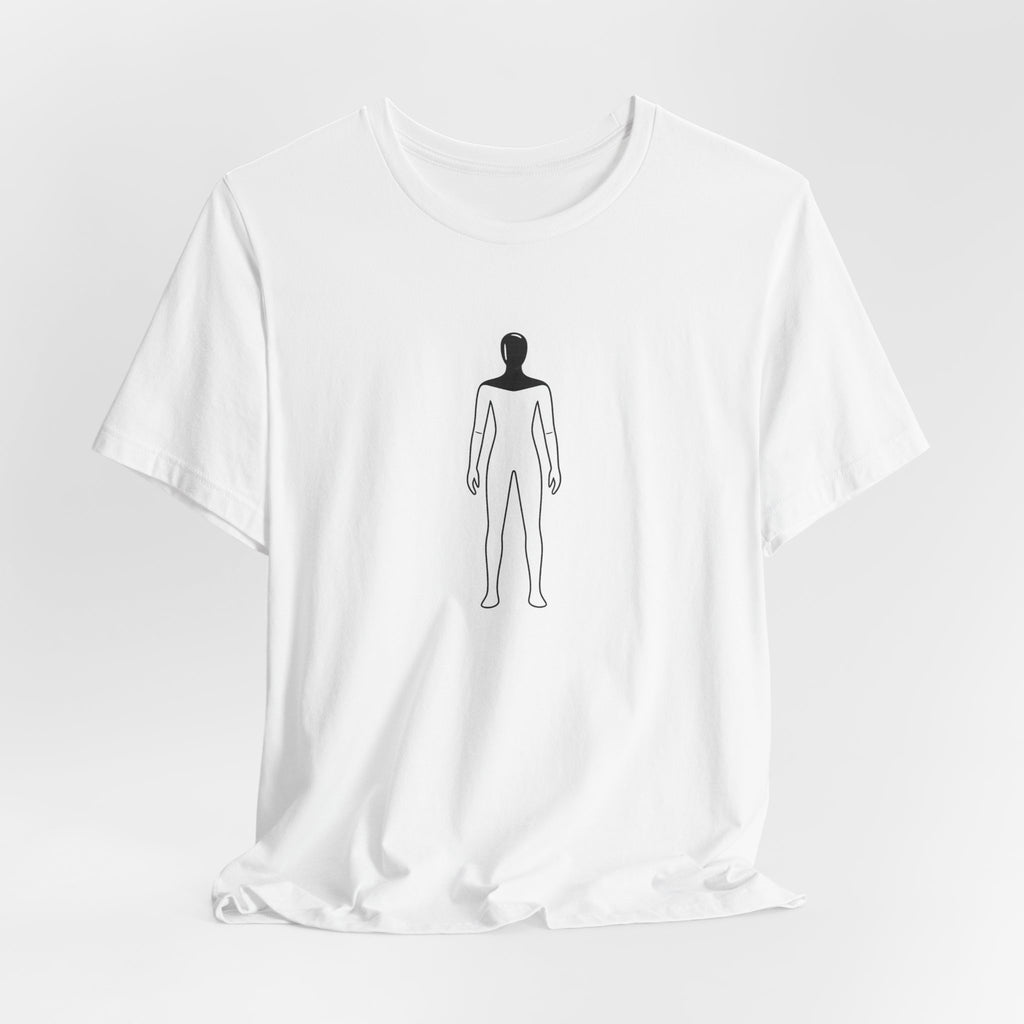 Minimalist 'Head in Shadows' Graphic Tee — ROBOT Outline T-Shirt