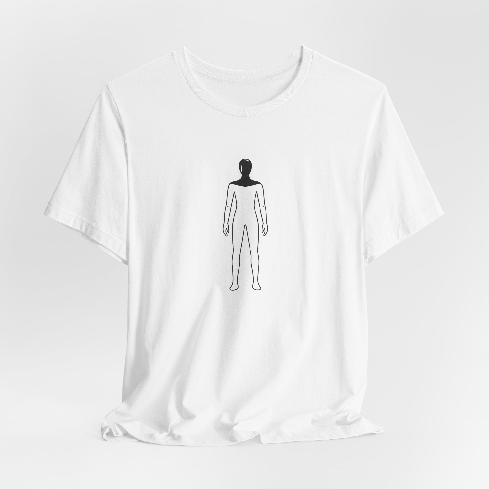 Minimalist 'Head in Shadows' Graphic Tee — ROBOT Outline T-Shirt