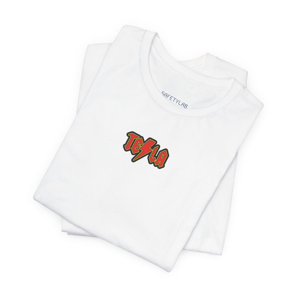 Minimal 'Tesla' Lightning Logo Tee