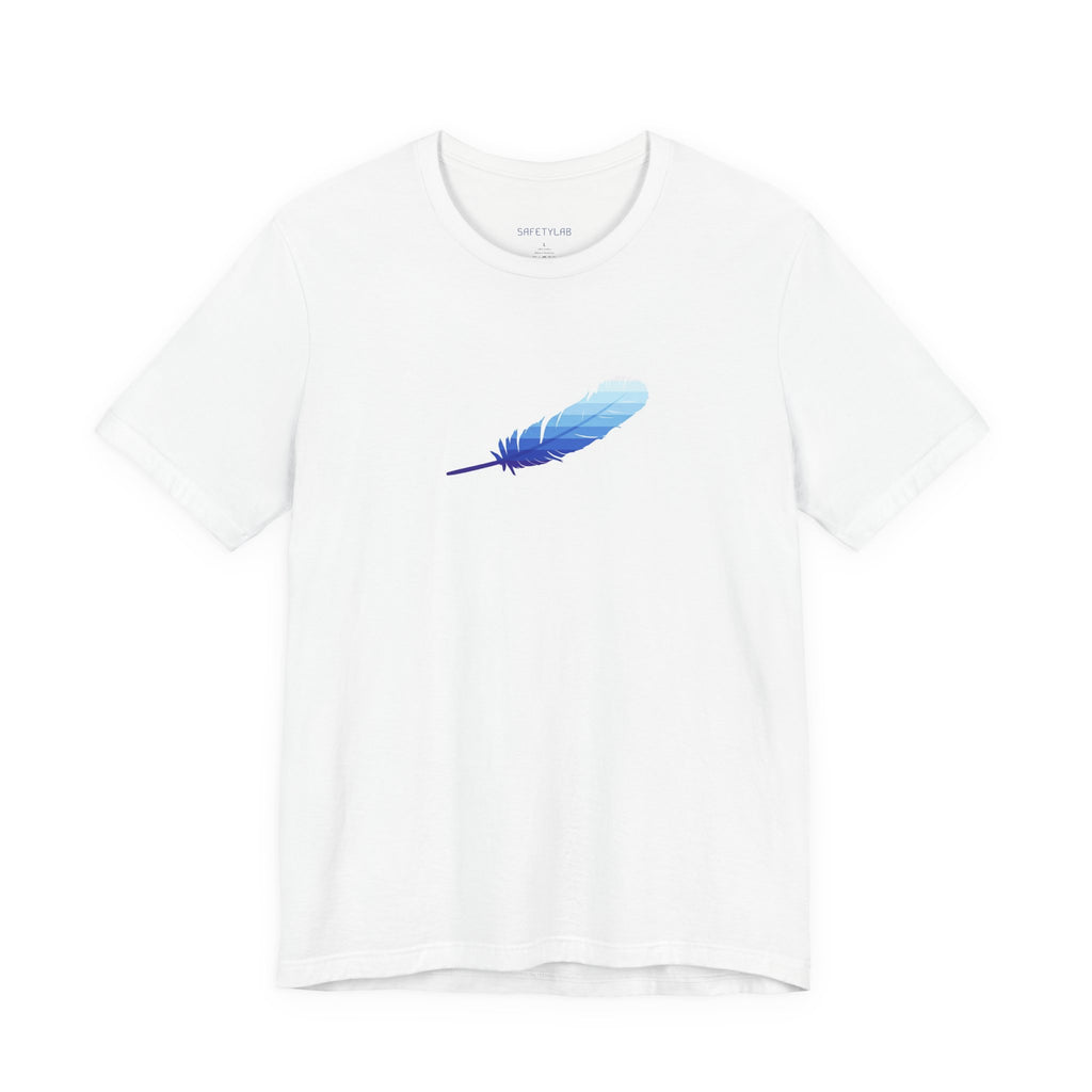 Feather Tee – Minimal Blue Feather Graphic T-Shirt