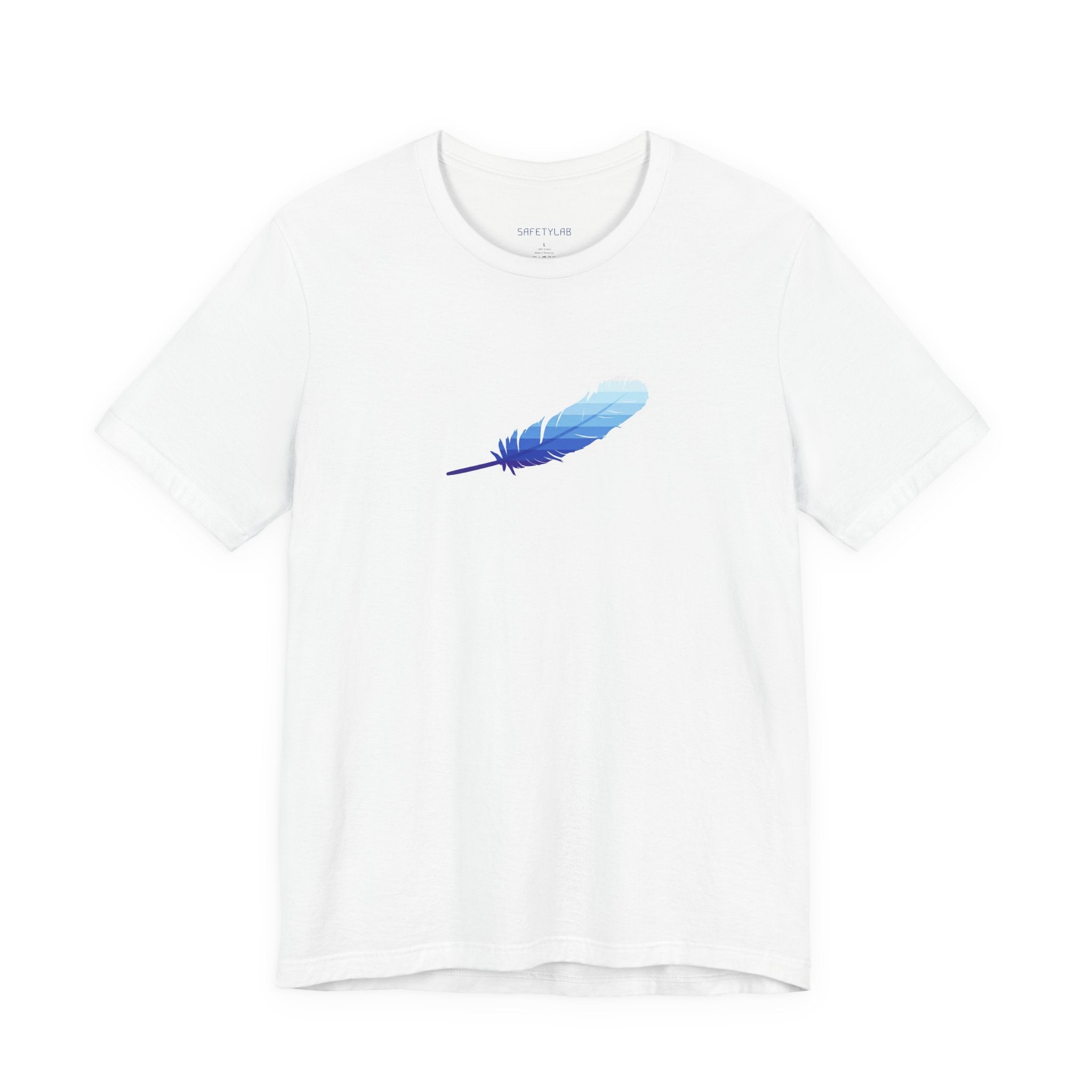 Feather Tee – Minimal Blue Feather Graphic T-Shirt