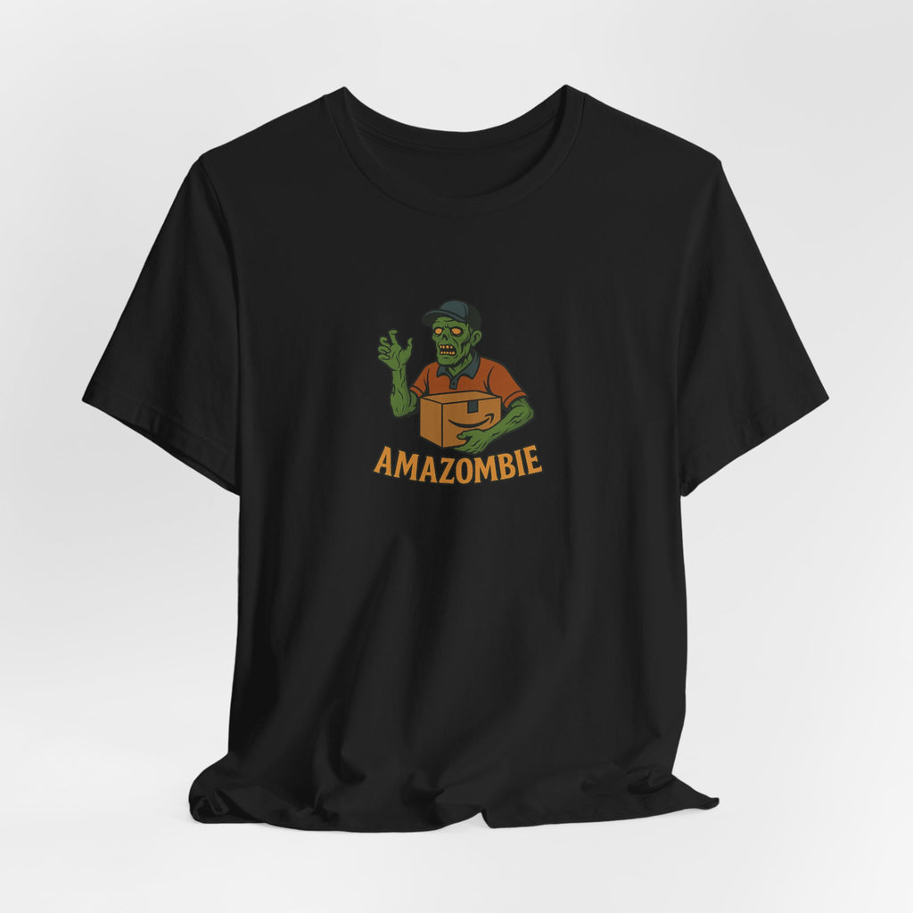 Amazombie Delivery Tee — Funny Zombie Mail Carrier Graphic T-Shirt
