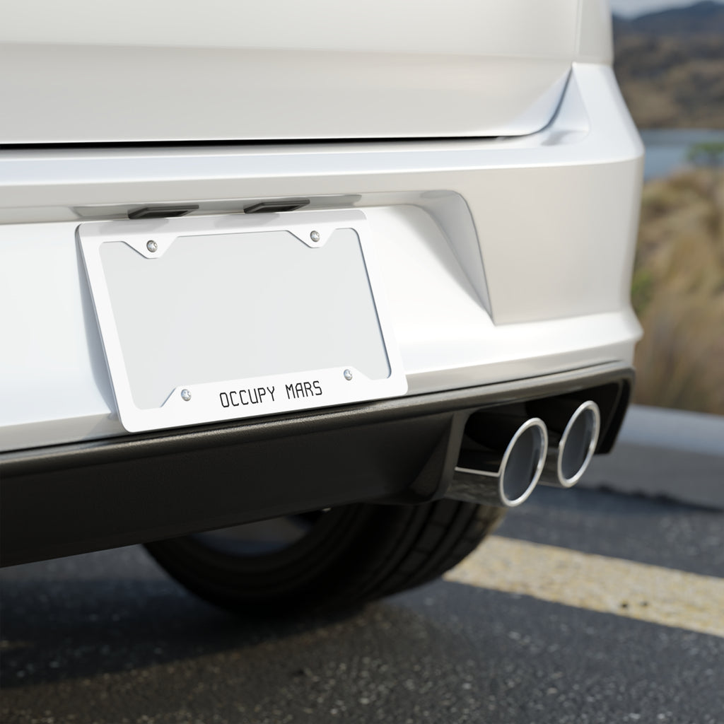 Metal License Plate Frame — “Occupy Mars” Stainless Steel Car Plate Frame