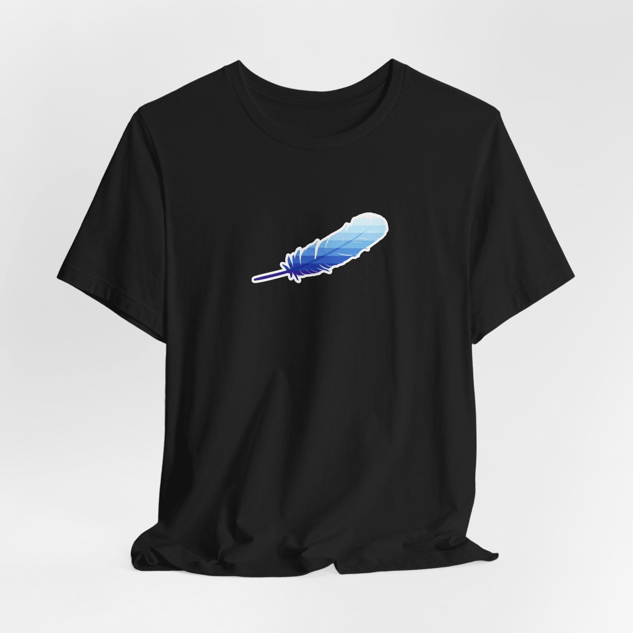 Feather Tee – Minimal Blue Feather Graphic T-Shirt