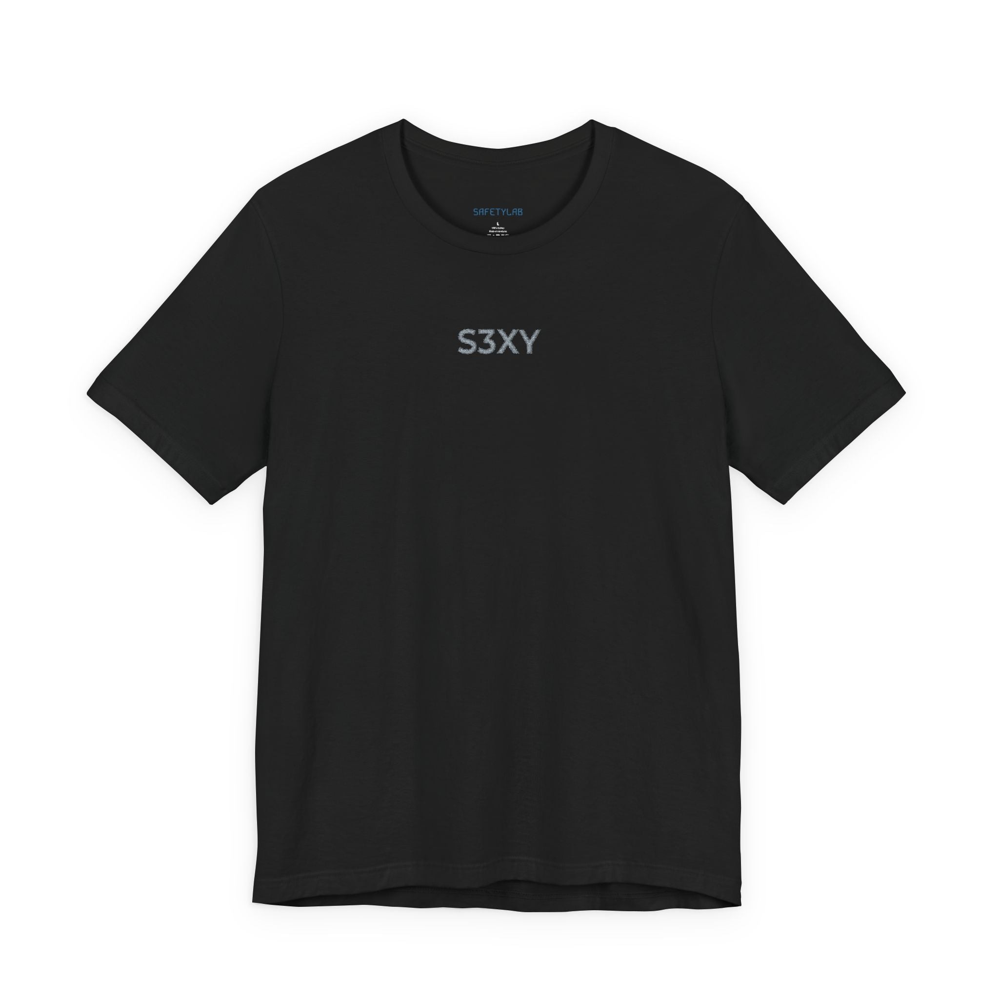 S3XY Minimalist Graphic Tee — Small Chest Text T‑Shirt
