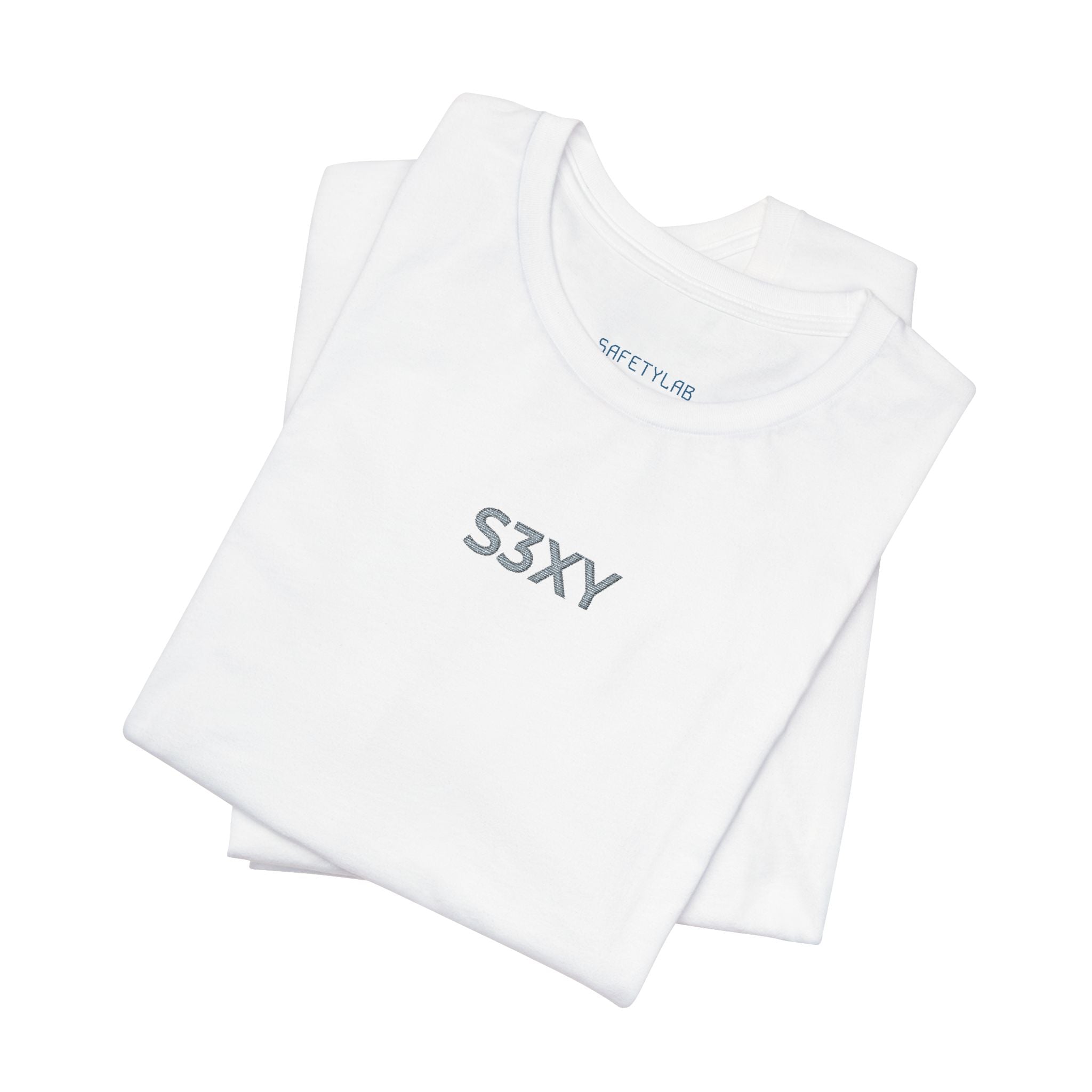 S3XY Minimalist Graphic Tee — Small Chest Text T‑Shirt