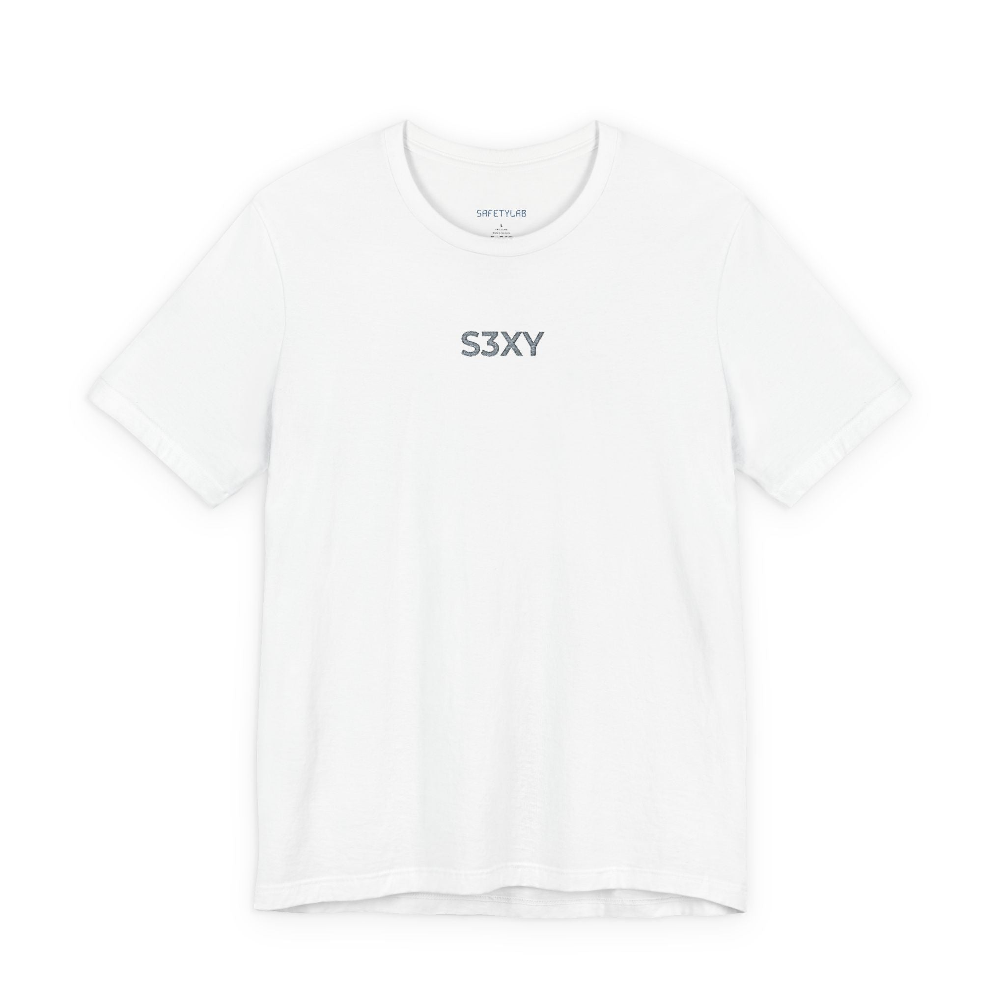 S3XY Minimalist Graphic Tee — Small Chest Text T‑Shirt