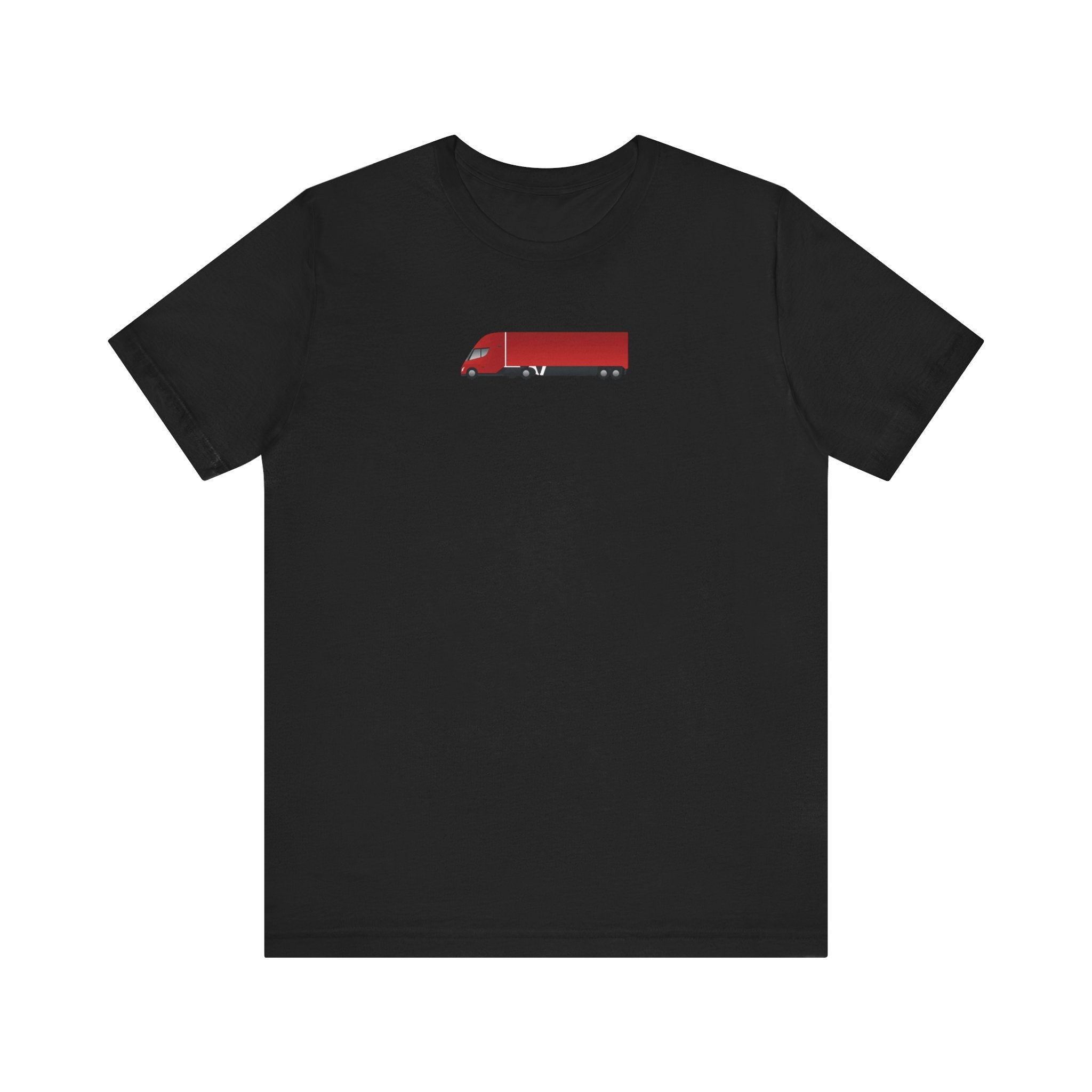 Tesla Semi Truck Graphic T-Shirt — Minimal Red Semi Truck Tee for Truckers & Transport Fans