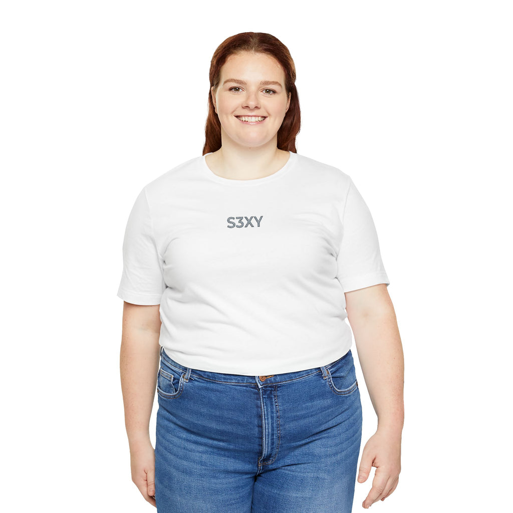 S3XY Minimalist Graphic Tee — Small Chest Text T‑Shirt