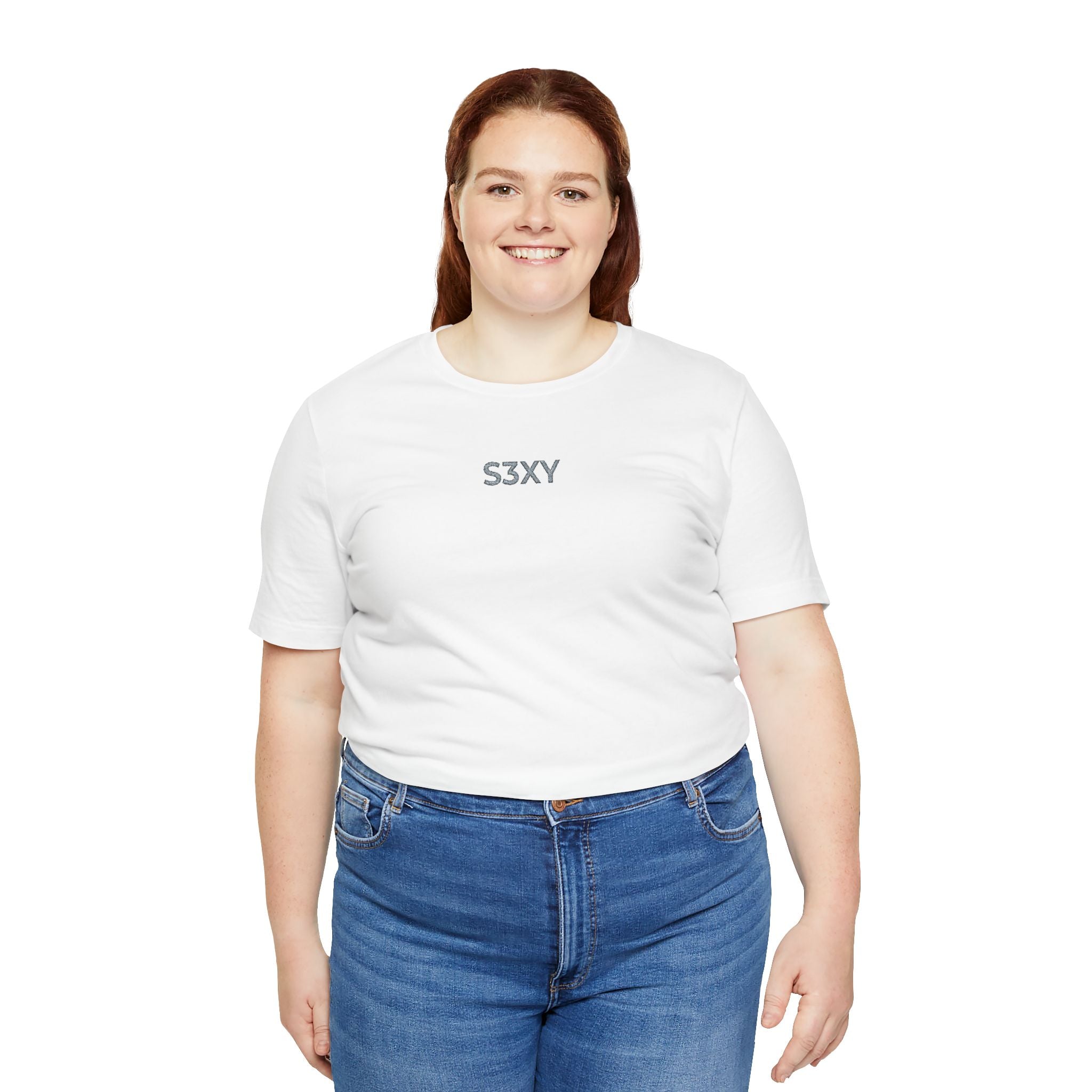S3XY Minimalist Graphic Tee — Small Chest Text T‑Shirt