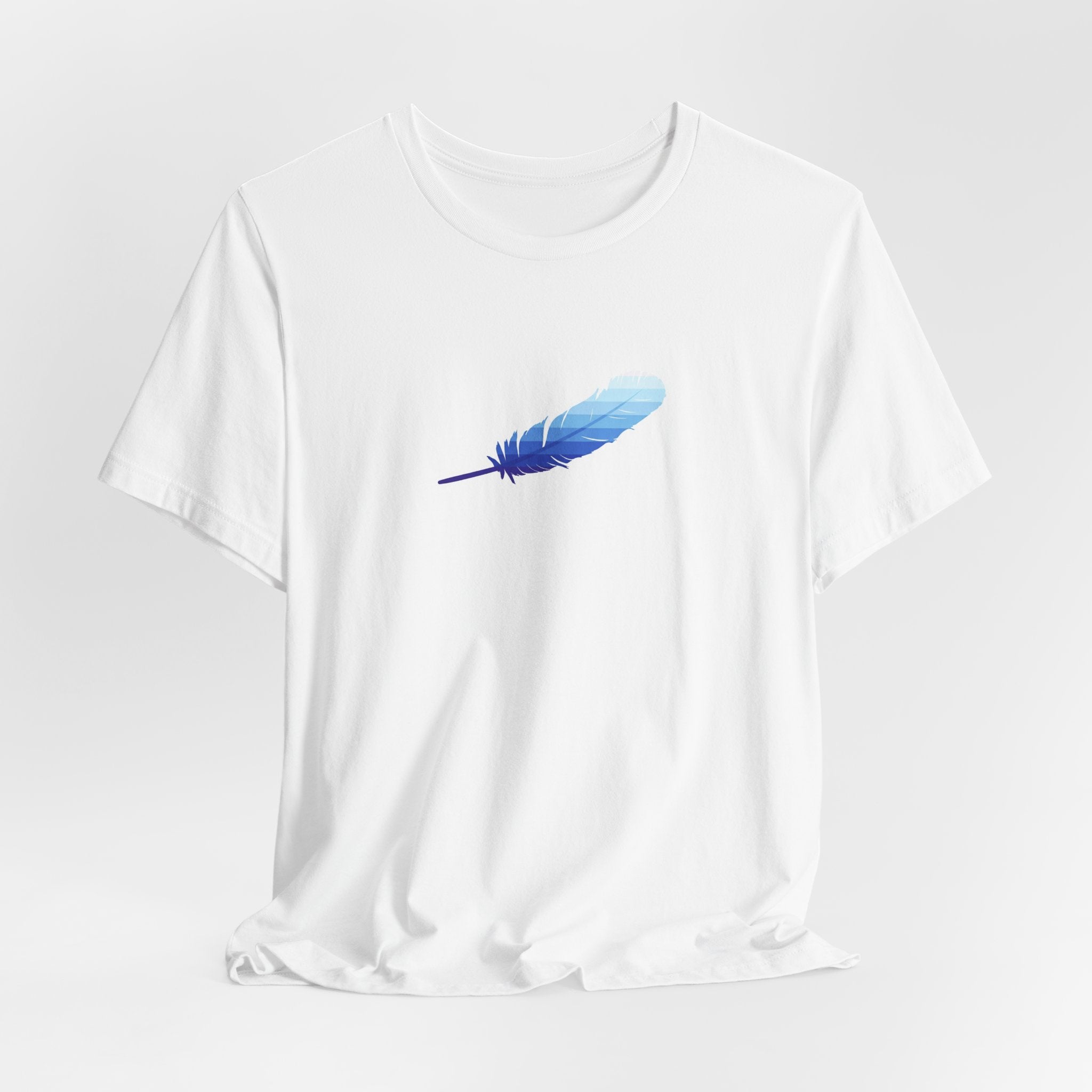 Feather Tee – Minimal Blue Feather Graphic T-Shirt