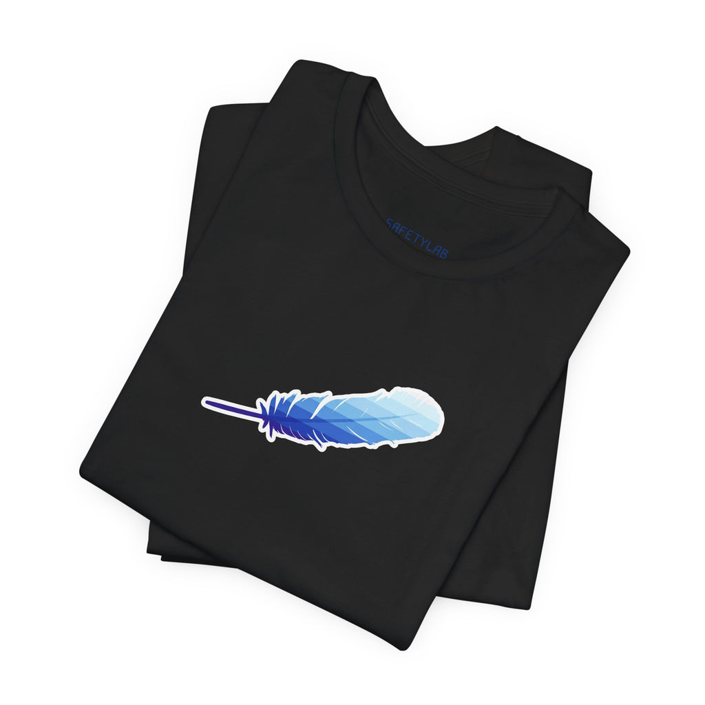 Feather Tee – Minimal Blue Feather Graphic T-Shirt