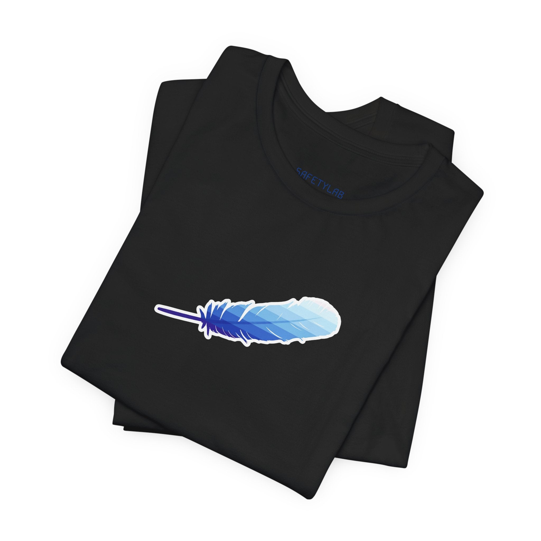 Feather Tee – Minimal Blue Feather Graphic T-Shirt