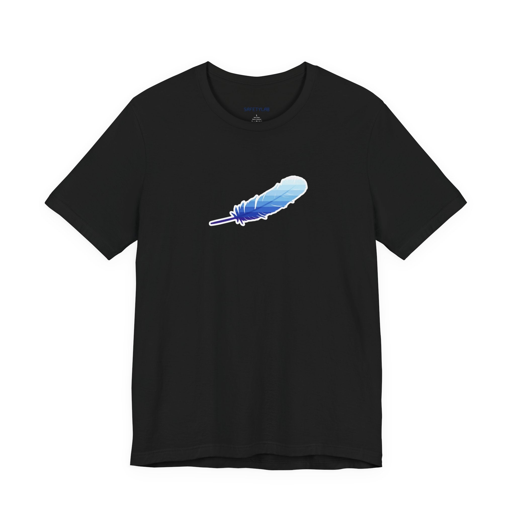 Feather Tee – Minimal Blue Feather Graphic T-Shirt