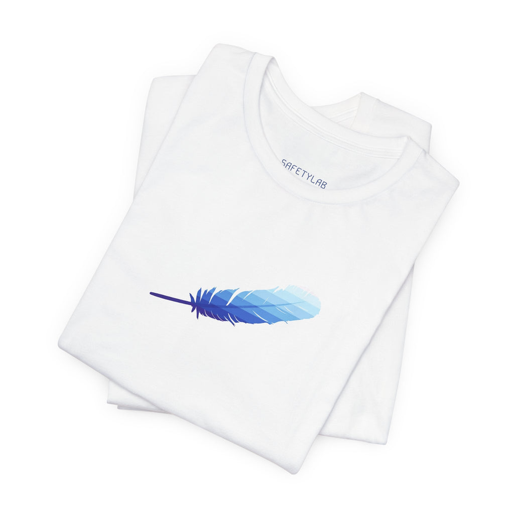 Feather Tee – Minimal Blue Feather Graphic T-Shirt