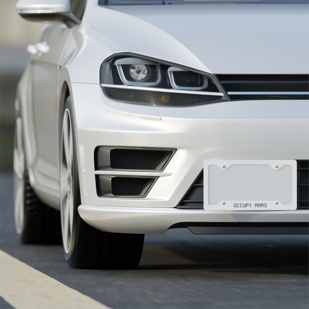 Metal License Plate Frame — “Occupy Mars” Stainless Steel Car Plate Frame