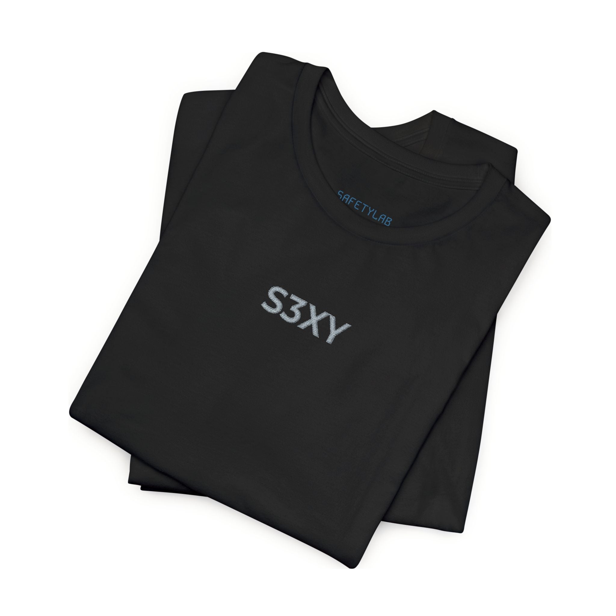S3XY Minimalist Graphic Tee — Small Chest Text T‑Shirt