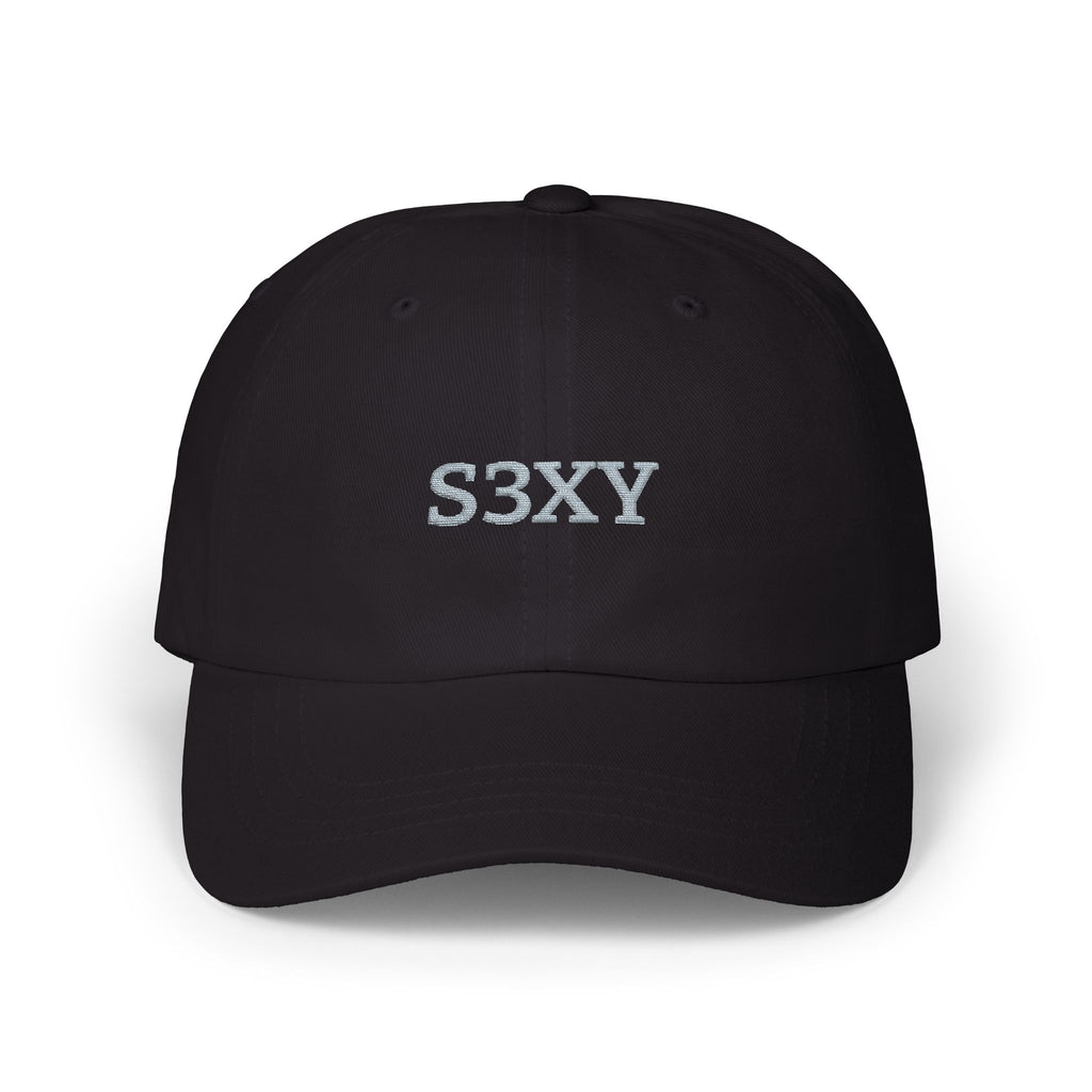 S3XY Embroidered Dad Cap — White Classic Baseball Hat