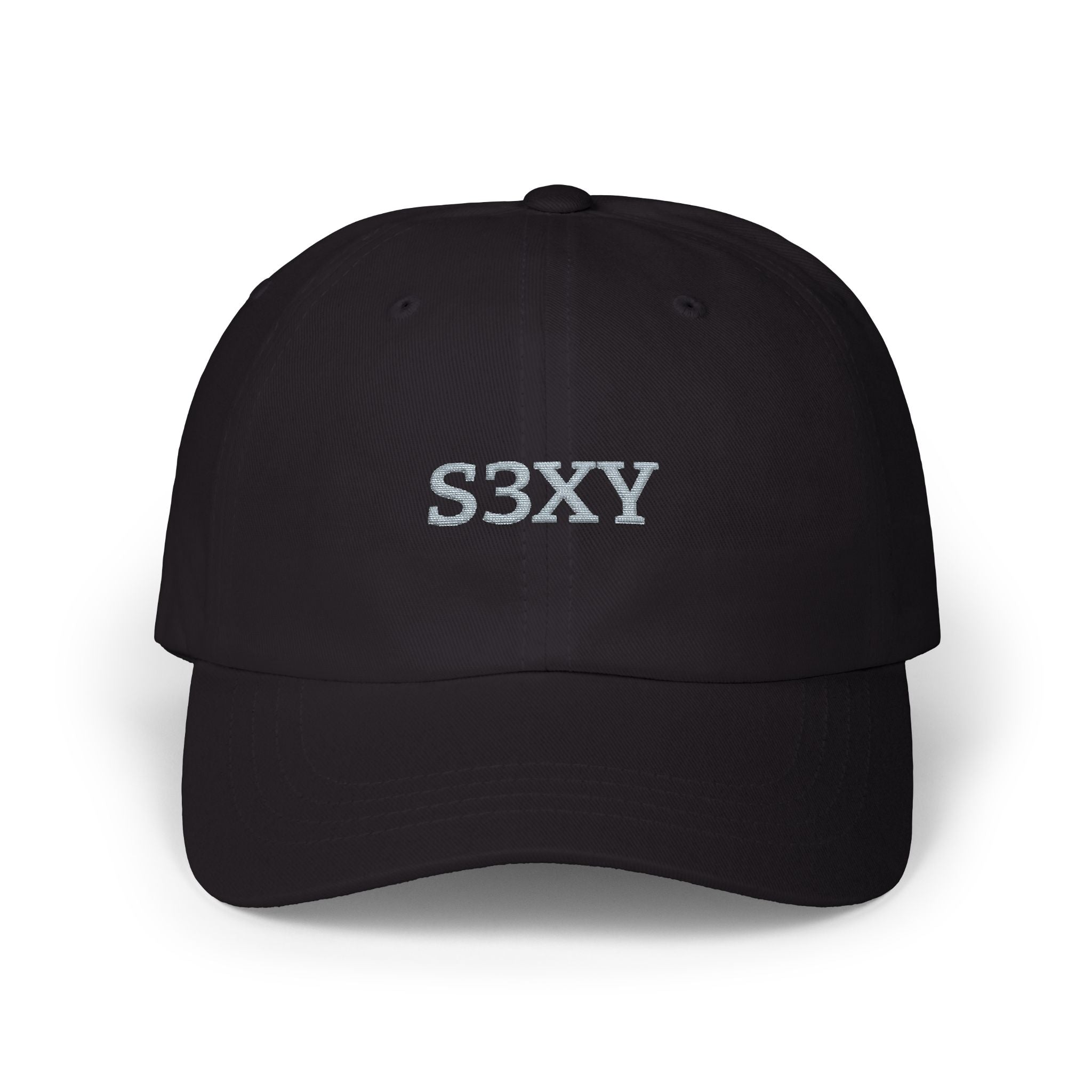 S3XY Embroidered Dad Cap — White Classic Baseball Hat