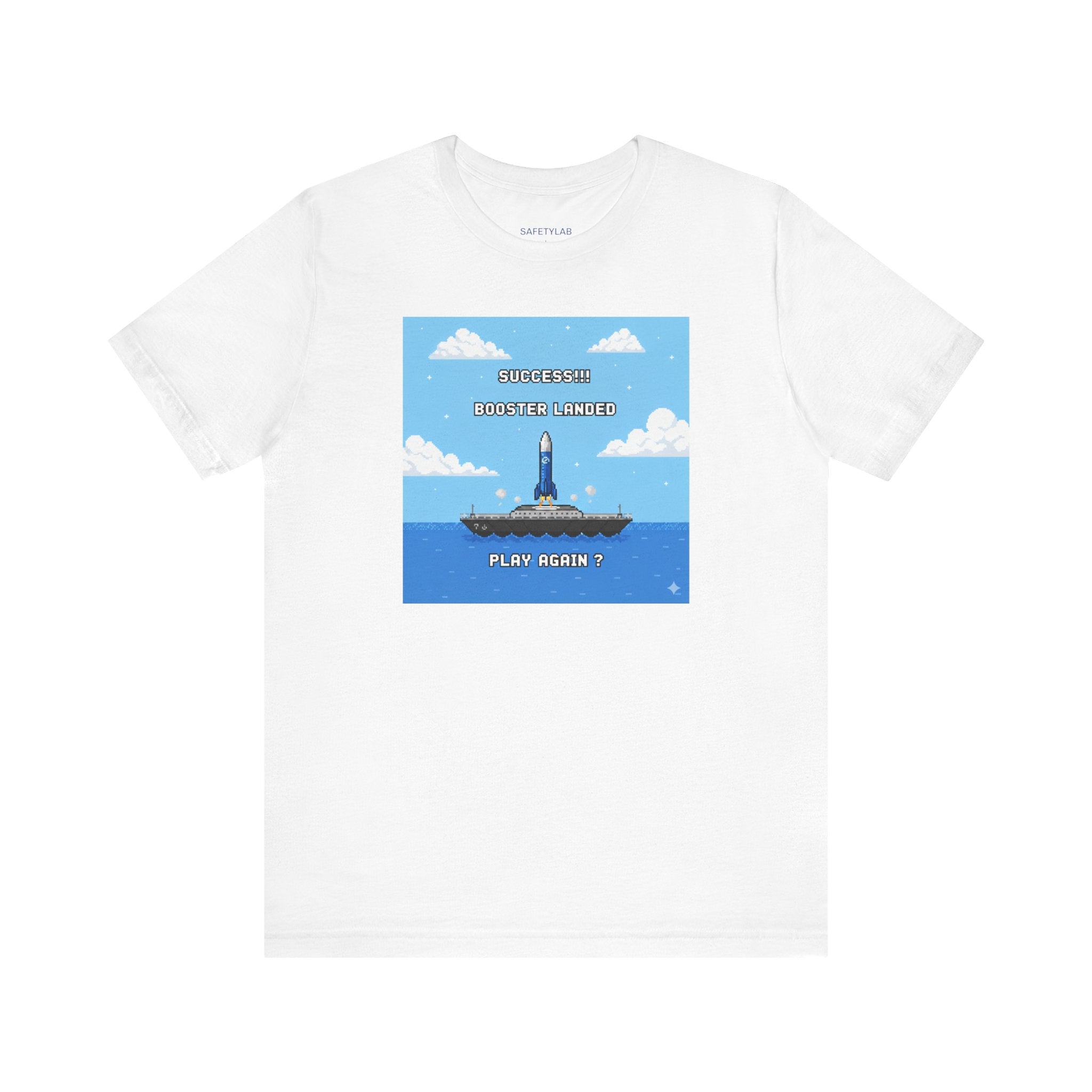 Successful Booster Launch: Play Again' Retro Pixel Rocket Tee