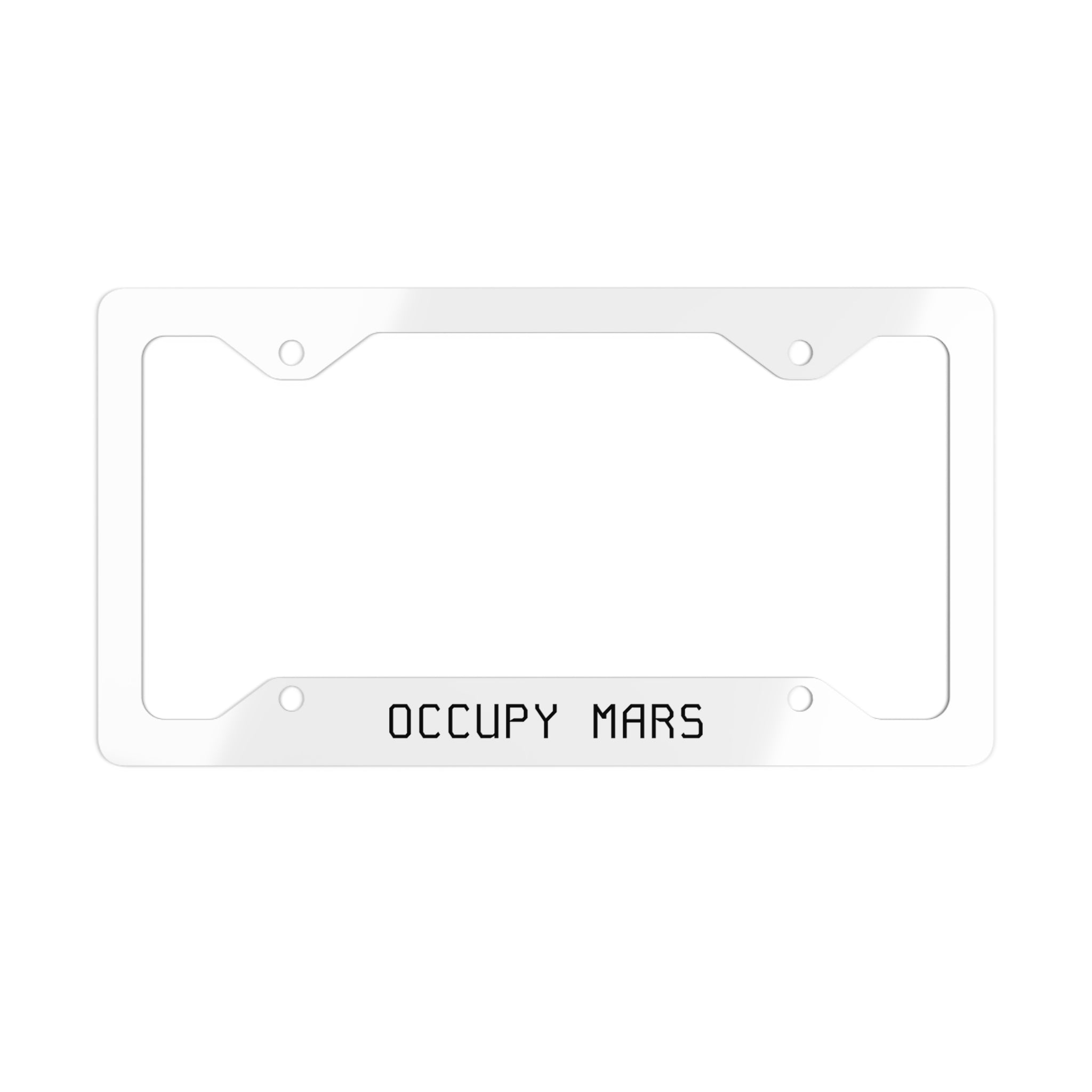 Metal License Plate Frame — “Occupy Mars” Stainless Steel Car Plate Frame