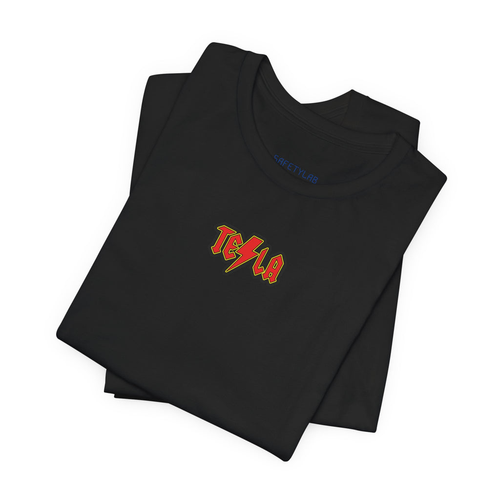 Minimal 'Tesla' Lightning Logo Tee