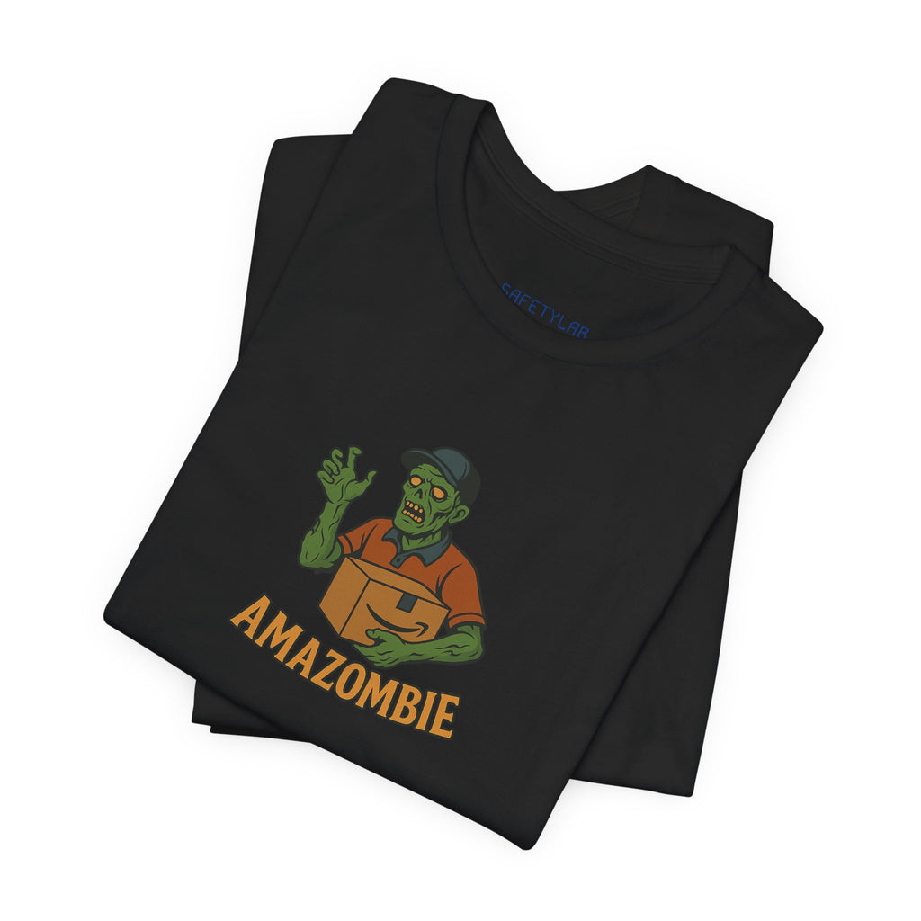 Amazombie Delivery Tee — Funny Zombie Mail Carrier Graphic T-Shirt